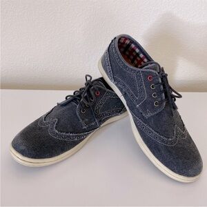 Ben Sherman men's size 7 gray blue canvas brogue oxford sneakers denim